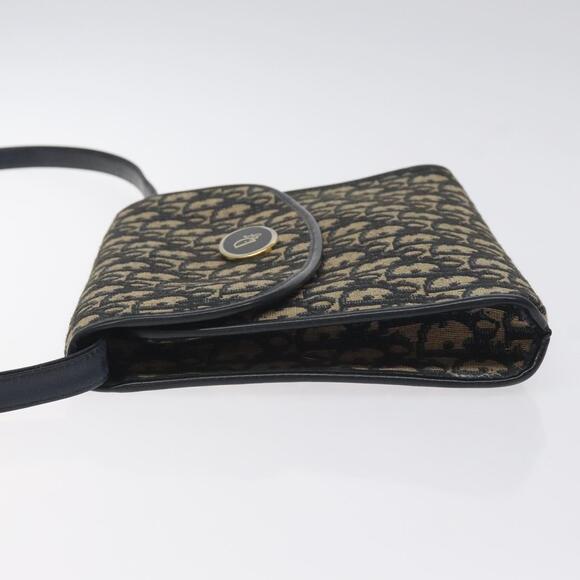 DIOR Trotter Canvas Shoulder Bag Navy Gold - Picture 5 of 12